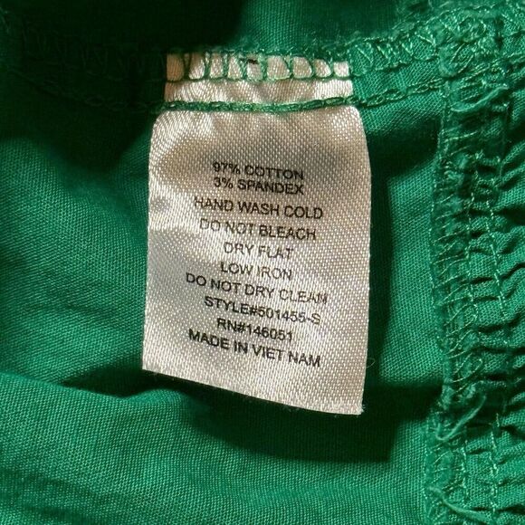 Monteau Los Angeles Womens Kelly Green Button Down Tiered Sleeveless Dress Small - Picture 5 of 8